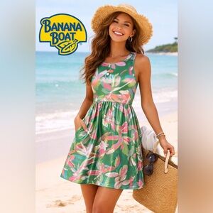 Banana Boat, SPF 50+,Dress,Swim Cover-Up, Beach Resort,Sheen Pocket, Size Med